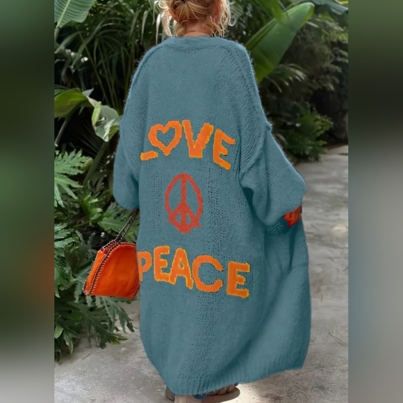 Sweaters - PEACE LOVE & BOHEMIAN KNIT CARDIGAN NWOT RARE COLOR
